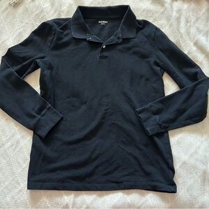Old Navy Black Long Sleeve Polo Back to School Normcore Basics Capsule Wardrobe